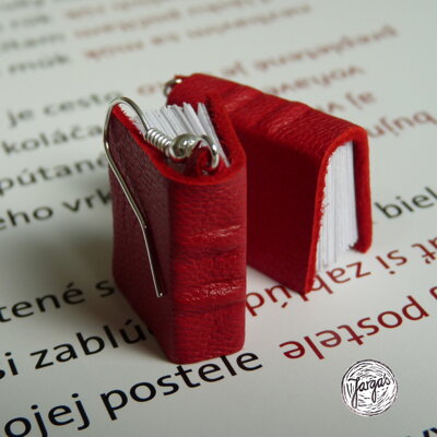 Červeno-biele knihové náušnice