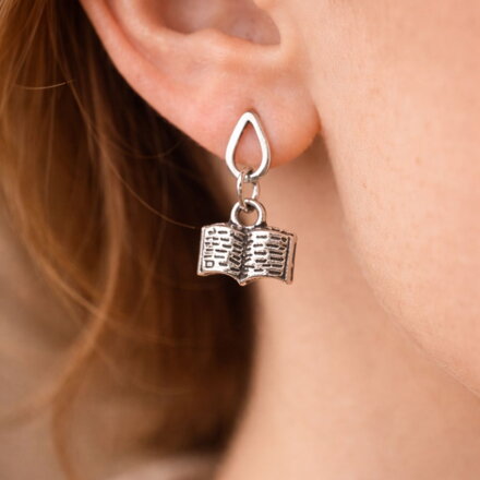 Knihomoľka - náušnice knihy