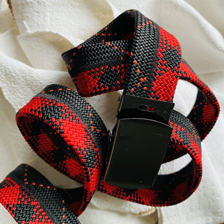 Lanový opasok červeno čierny