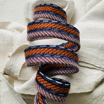 Lanový opasok fialovo oranžový