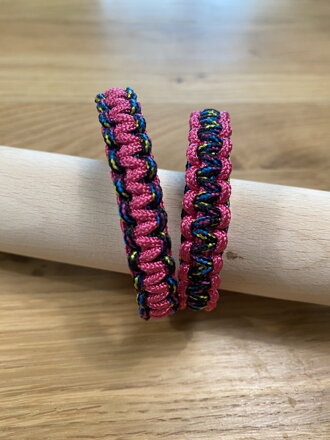 Paracord horský náramok, úzky ružový Paracord horský náramok, úzky ružový