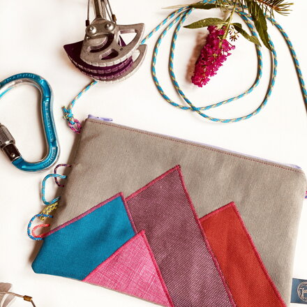 Crossbody Hory / ružové s fialovým zipsom