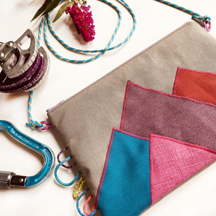 Crossbody Hory / ružové s fialovým zipsom