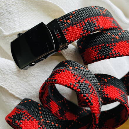 Lanový opasok červeno čierny