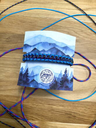 Paracord horský náramok, úzky modrý